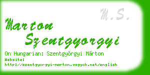 marton szentgyorgyi business card