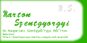 marton szentgyorgyi business card